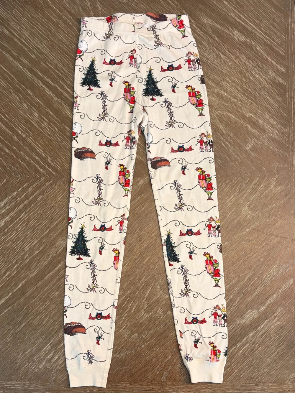 Hannah Anderson Kids Cream Grinch Christmas Pajama Set - Long Sleeve Top & Pants
